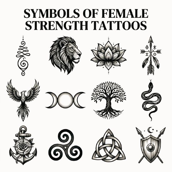 Symbols Of Female Strength Tattoos